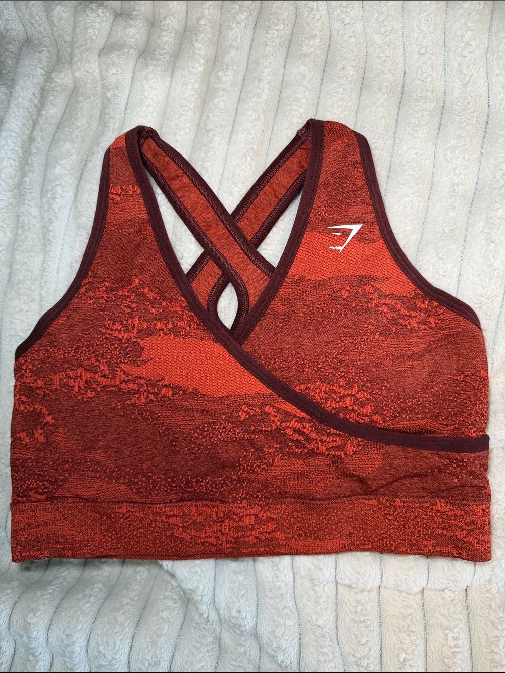 Gymshark Rust Red Seamless Crossback Sports Bra